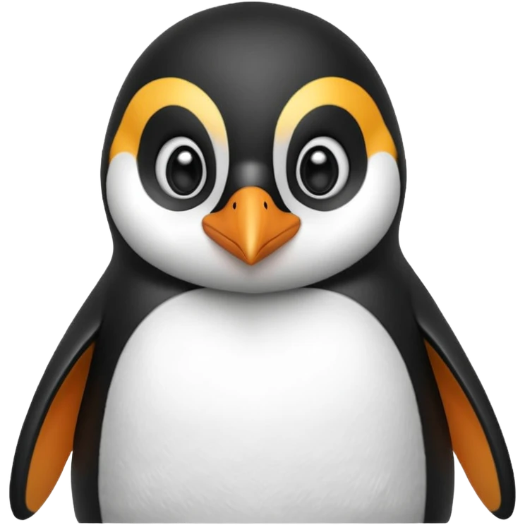 peguin hald body, hand on chin, wow suprise, half body emoji