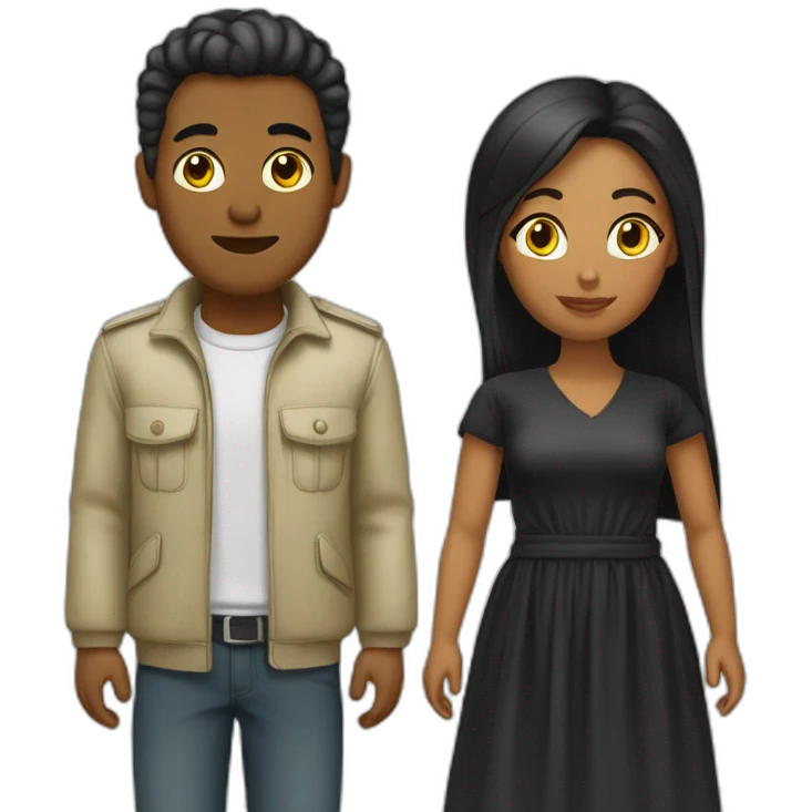 femme-algerienne-et-homme-noir emoji