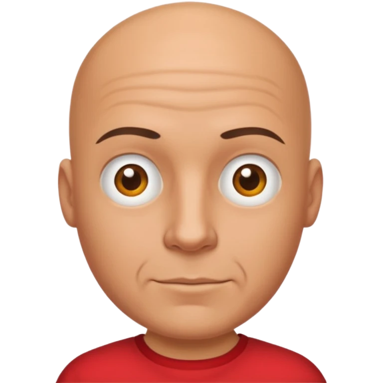 bald man in red shirt emoji
