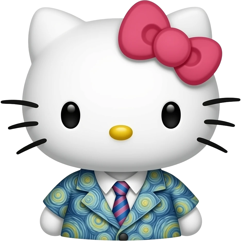 hello kitty con apariencia de vincent van gogh emoji