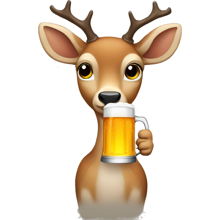 Deer holding beer  emoji