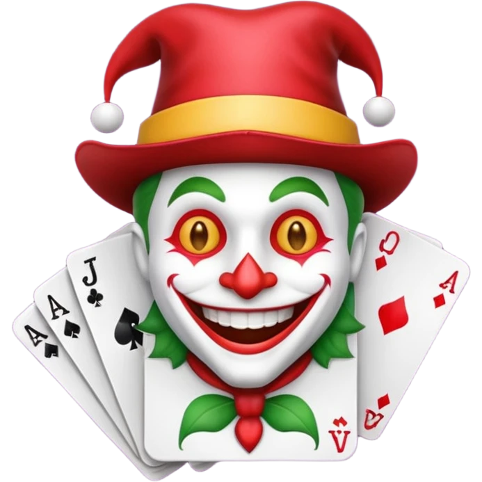 poker card with a funny jolly joker emoji