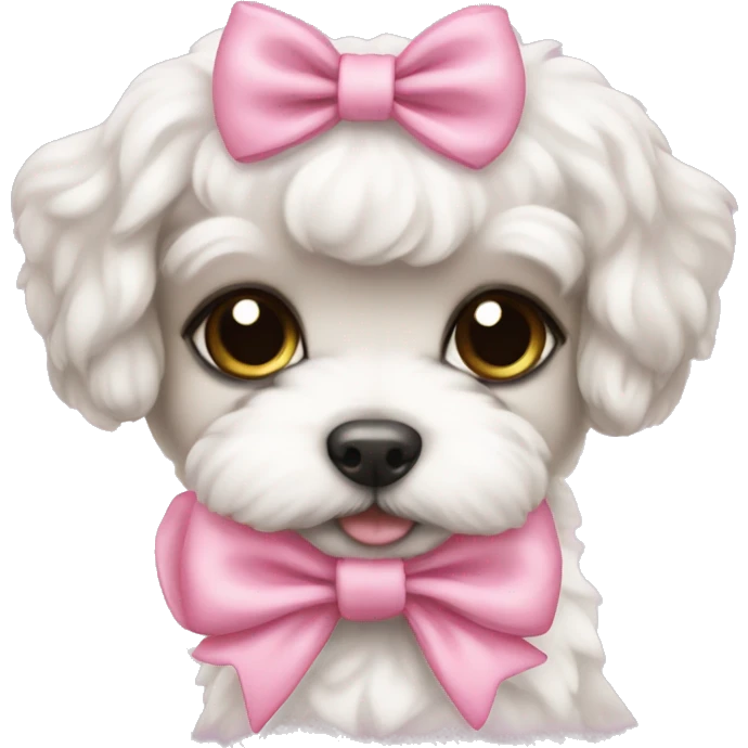 Schichon puppy pink bow emoji