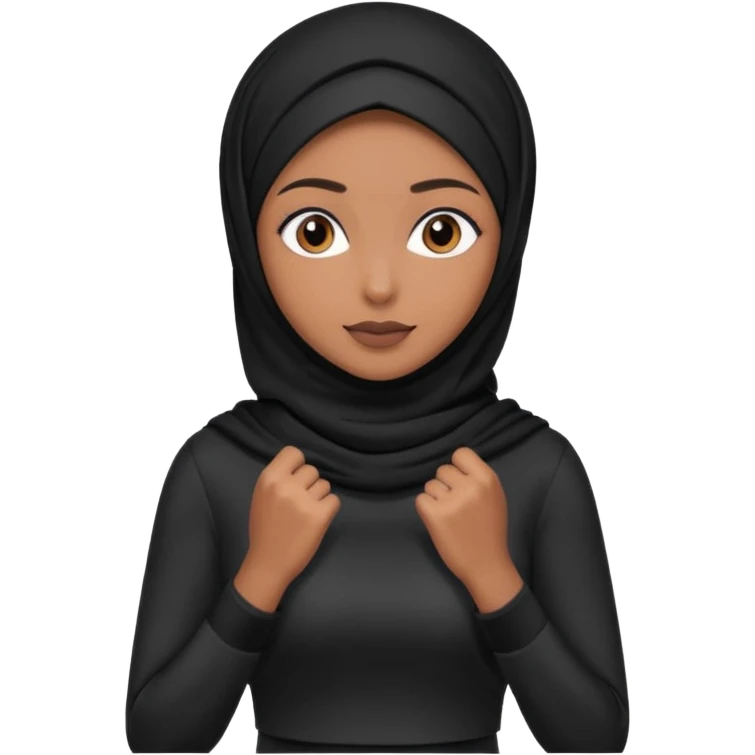 girl wearing a black hijab and is a fitness trainer emoji