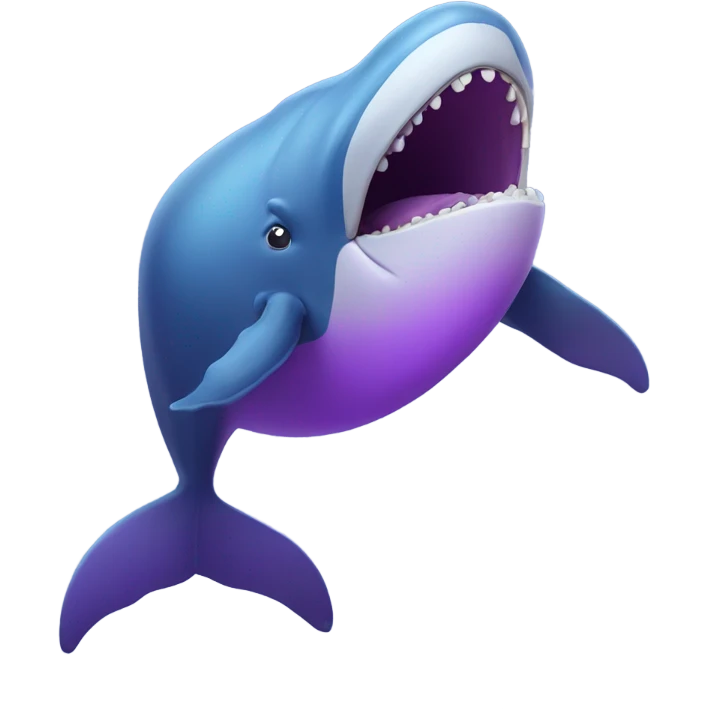 Blue whale purple, open mouth emoji