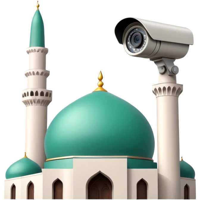 cctv cameras in a mosque. emoji