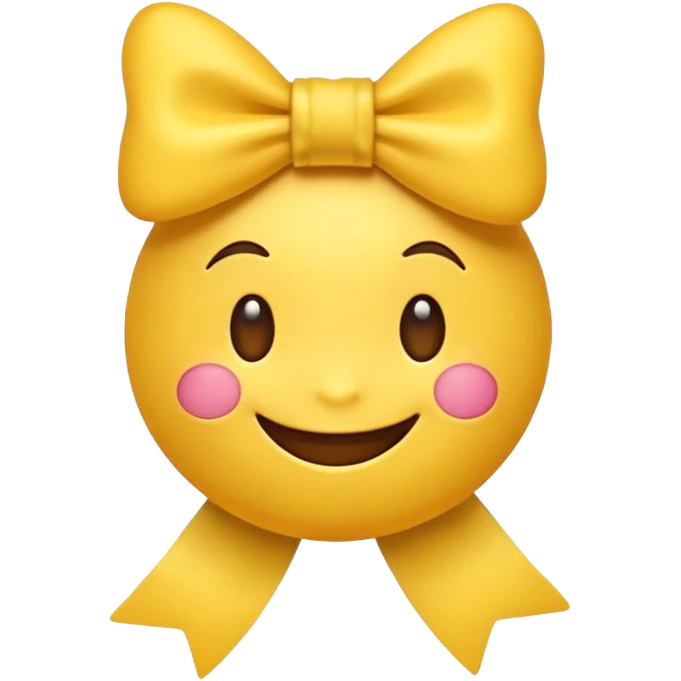 Happy emoji with a bow emoji