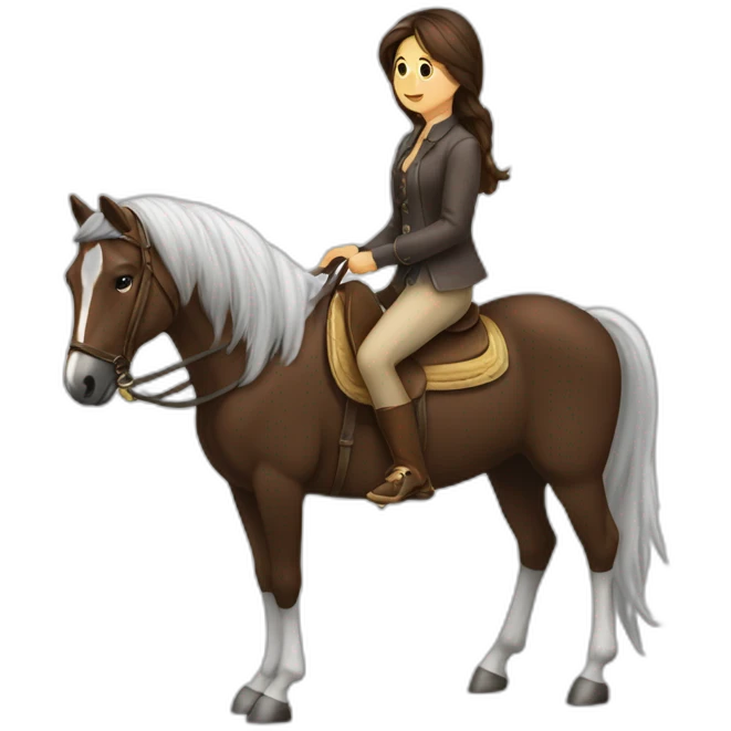 femme brune queue de cheval emoji