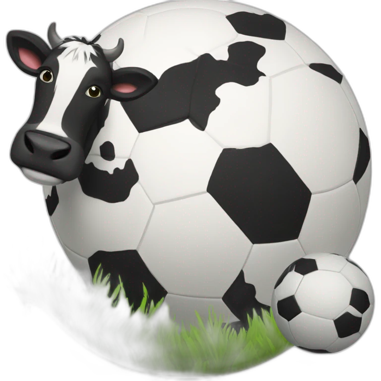 Une vache ballon de football  emoji