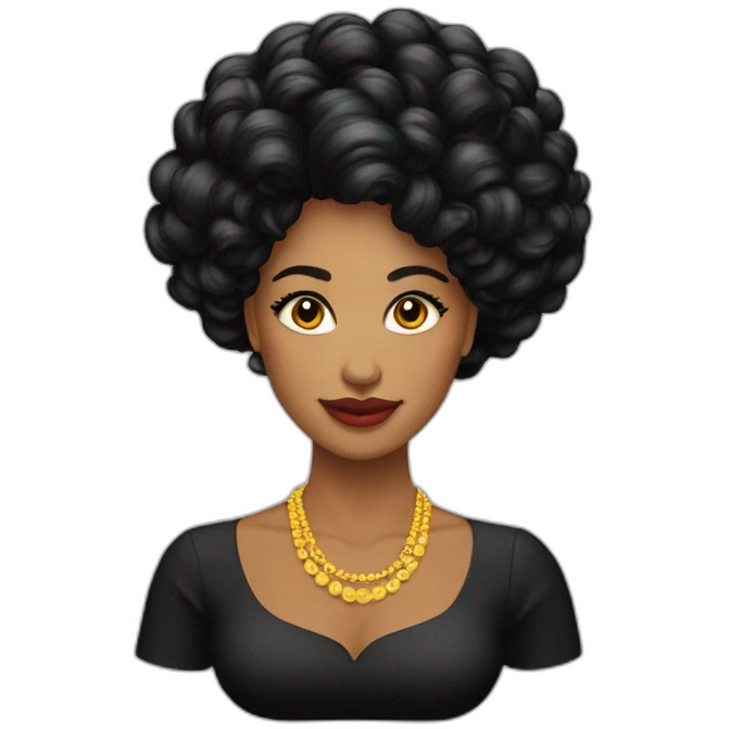 mujer voluptuosa venezolana cabello largo negro liso emoji