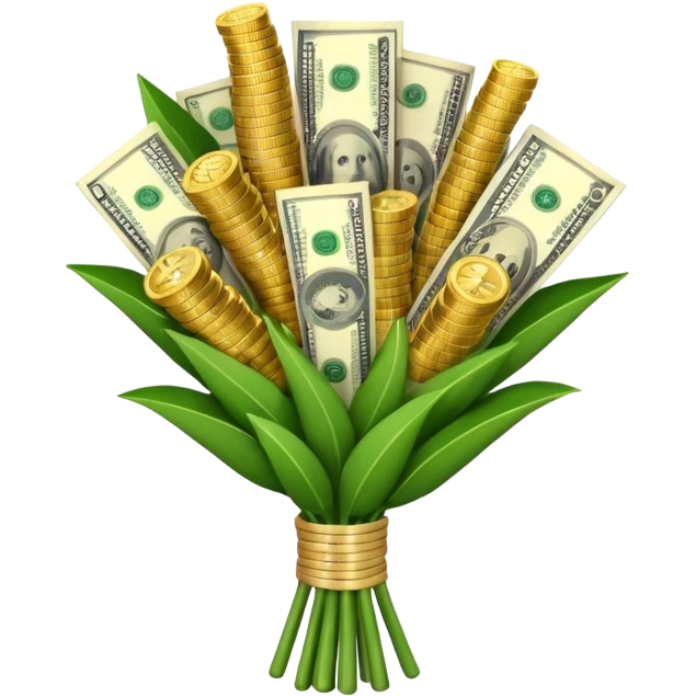 bouquet made of money emoji