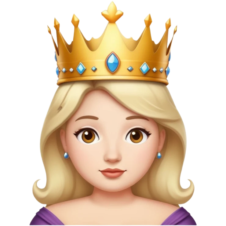 Wearing a crown, curvy emoji