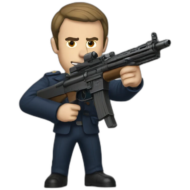 macron with a gun emoji