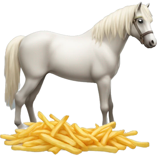 Cheval qui mange des frites emoji