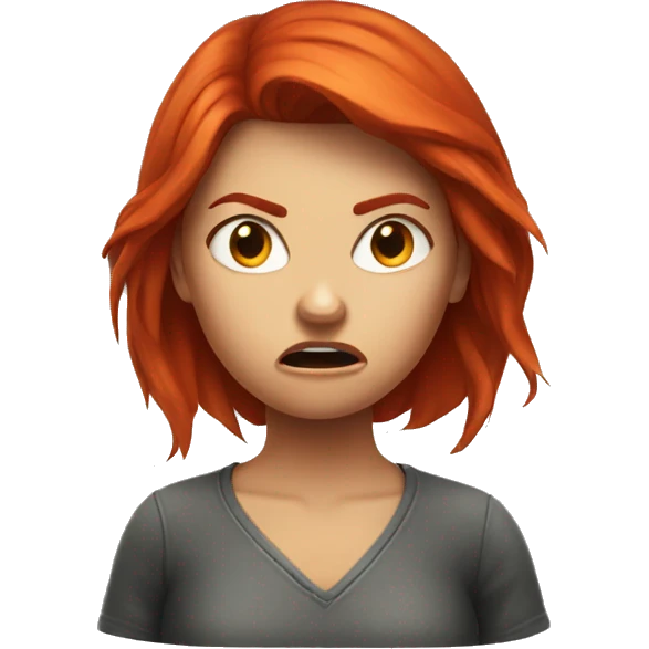 Angry red headed girl  emoji