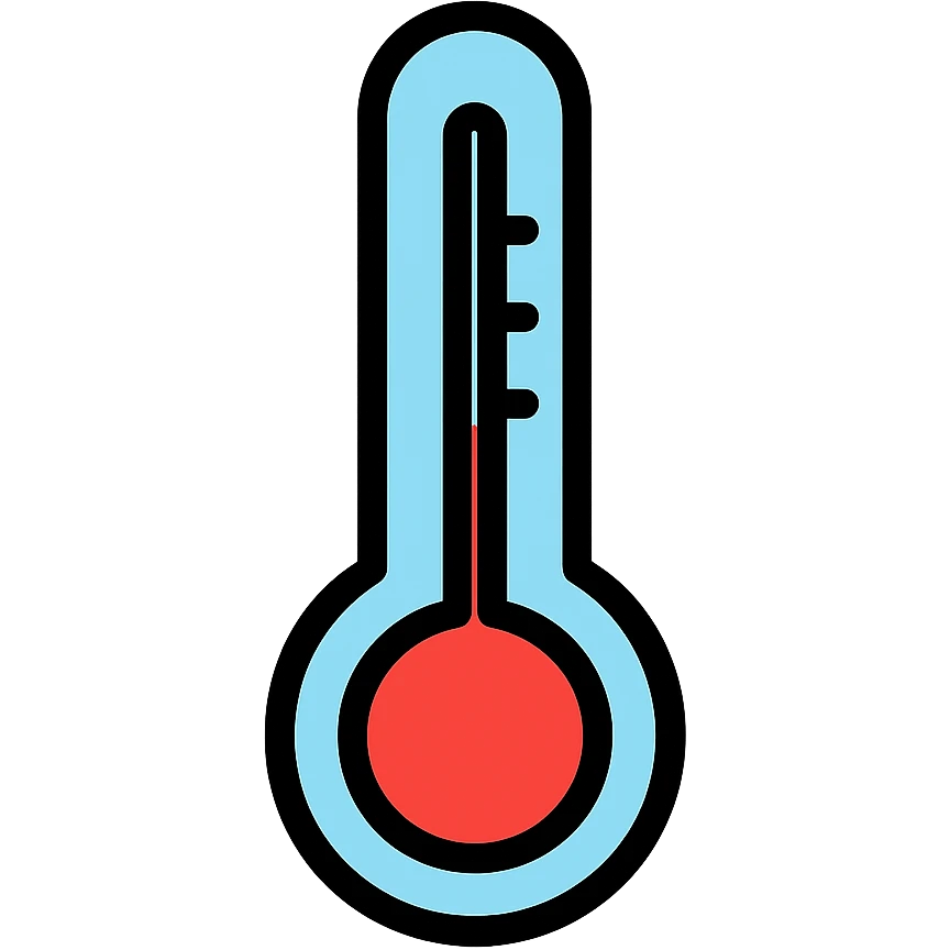 digital thermometer icon with black outlines emoji