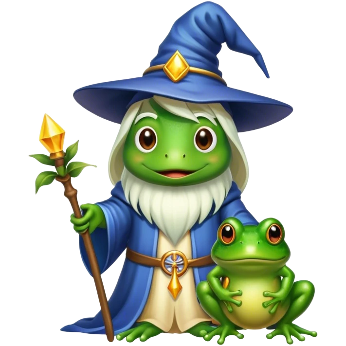 A wizard with a frog emoji