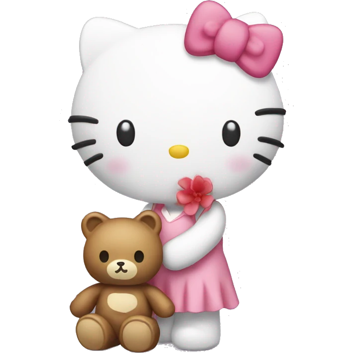 Hello kitty with teddy bear  emoji