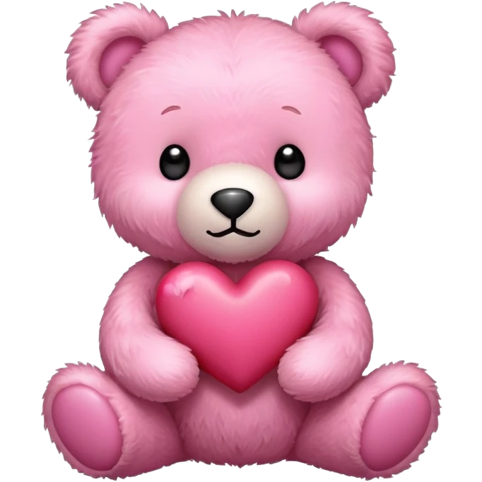 pink cute teddy bear sending hearts and love emoji