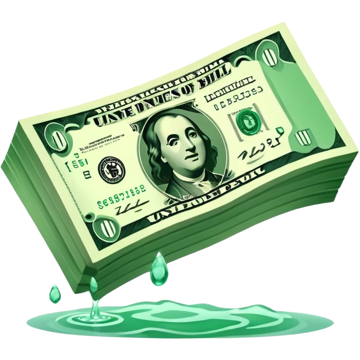 a floating usd bill emoji