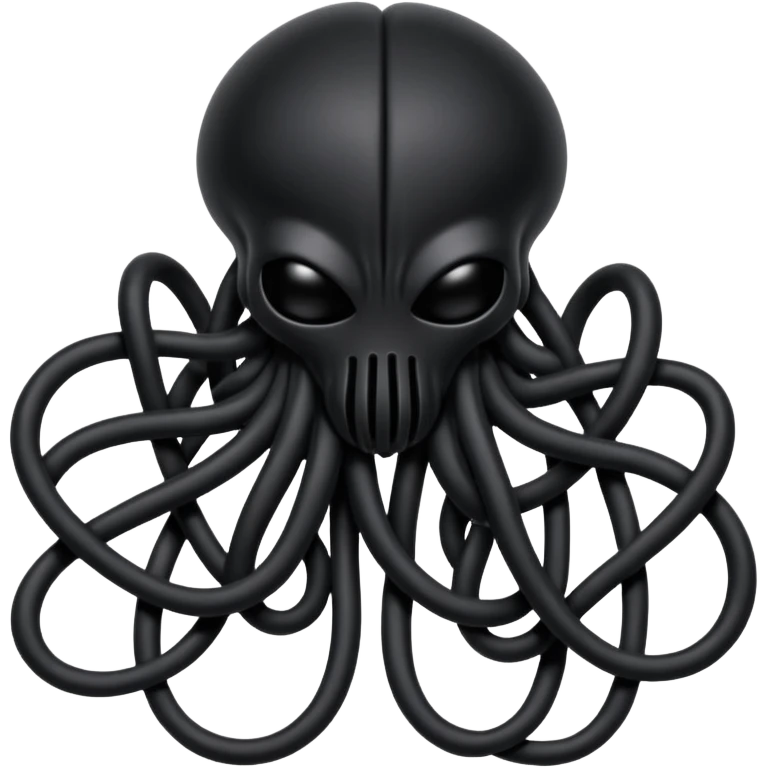 dark intertwined black wires forming an occult creature, wrapped in black rags and bondage straps, Giger-inspired emoji