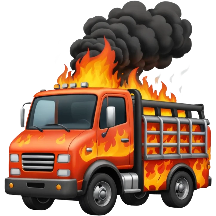 Burning truck emoji
