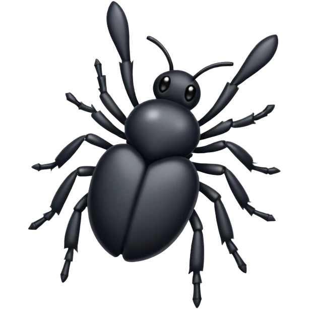 a cute black tick emoji