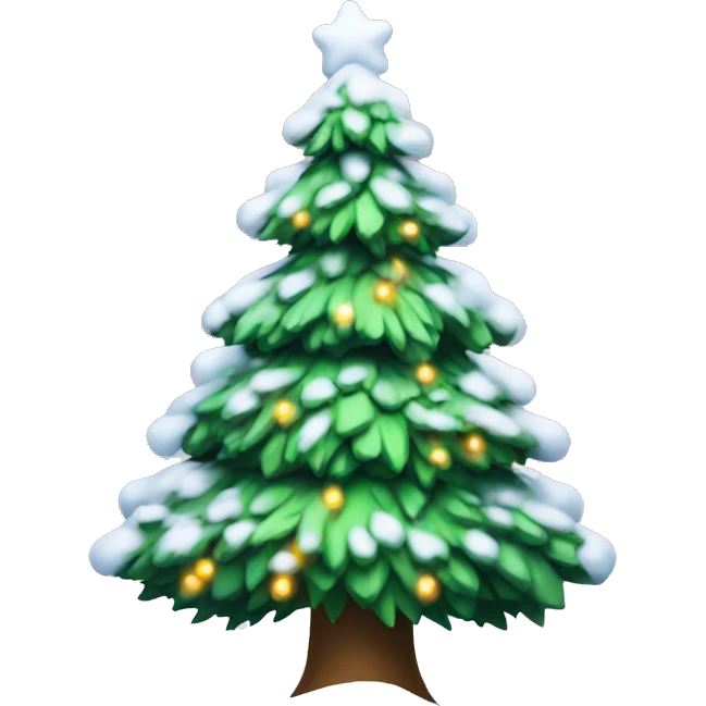 christmas tree with snow on it emoji