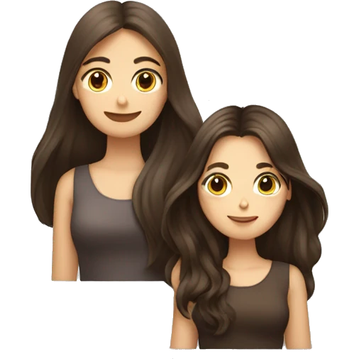 Two long hair brunettes keeping two cats in their hands emoji