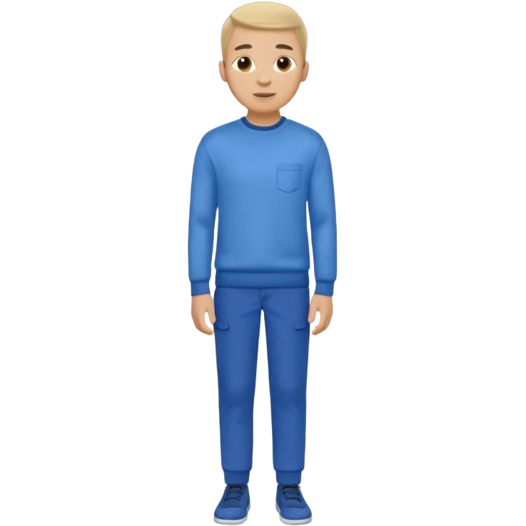 man in blue smart jumper and blue chinos trousers emoji