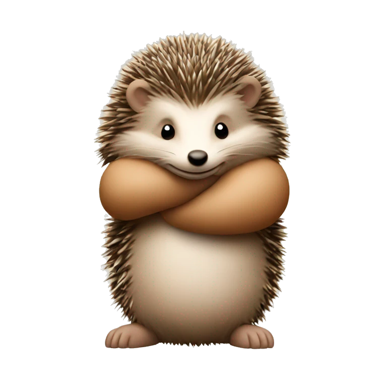 hedgehog hugging a teddy bear emoji