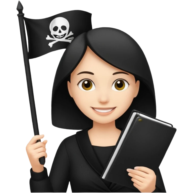 Сделай голую девушку которая держит черный флаг а на нем написано controlofpanicov  emoji