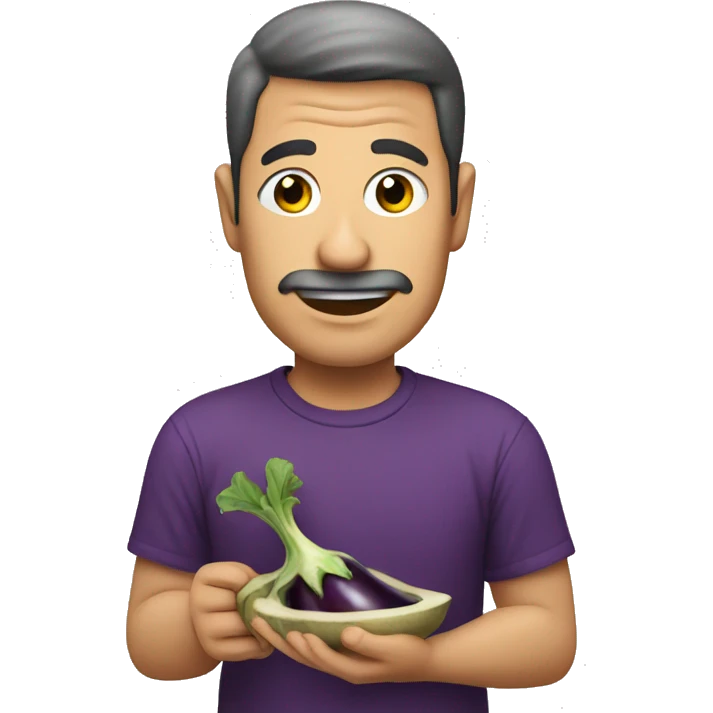 man eggplant eating emoji