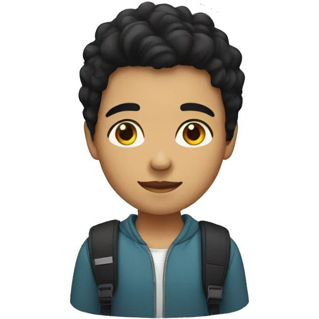 student with black hair emoji