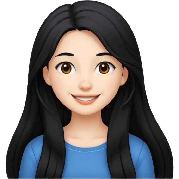 Girl with black and long hair with aesthetic clothes  emoji