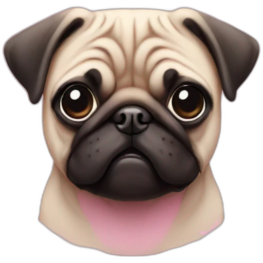 Pug in pink emoji