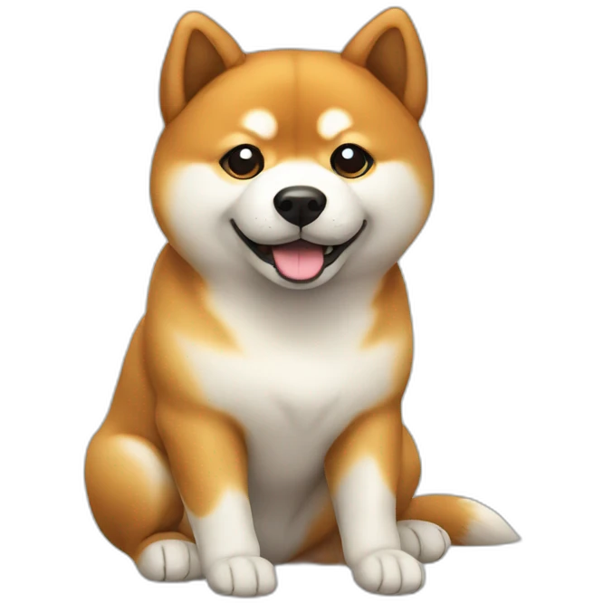 round shiba dog sitting emoji