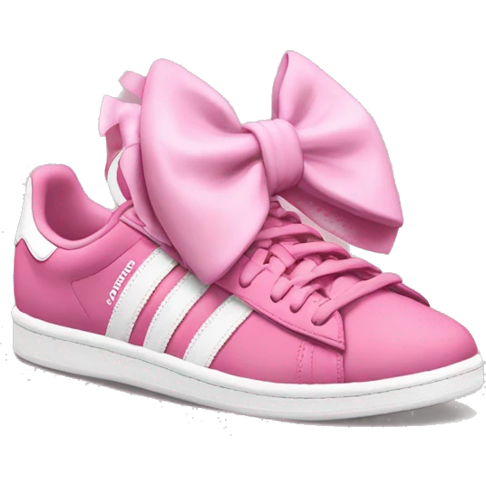 Pink adidas campus 00 with a bow emoji
