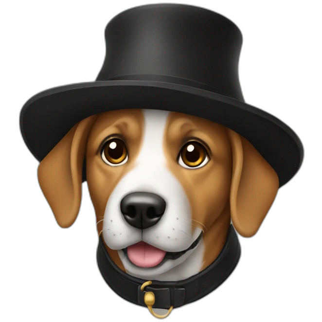 dog with a black hat emoji