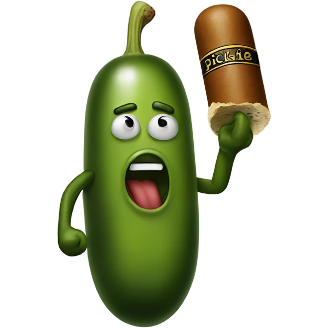 pickle with a cigar emoji