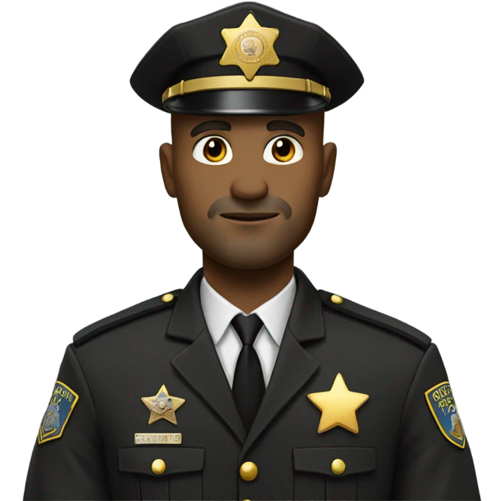 Bald man with circle beard deputy sheriff emoji