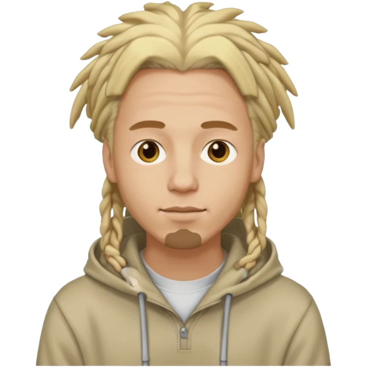 blonde long dreadlocks man with hoodie emoji