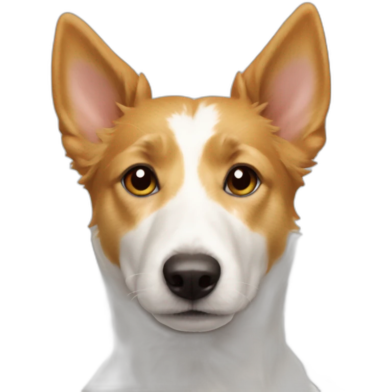 Podengo pointy ears White dog emoji