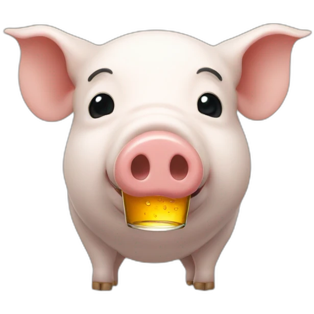Un cochon qui boit de la bière emoji