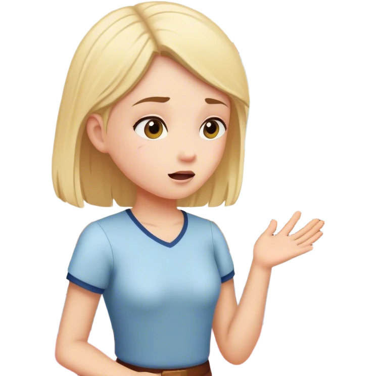 Girl speaking in her room for acting class she’s practicing with attitude  emoji