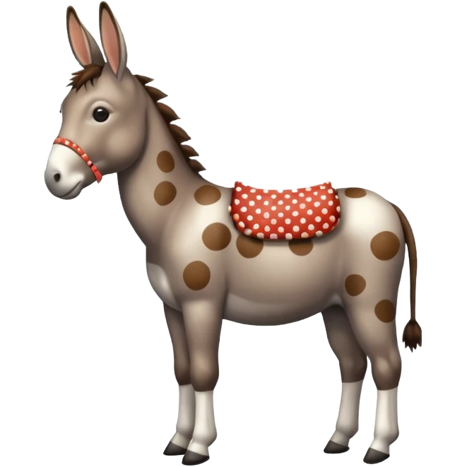 polka dots donkey full body emoji