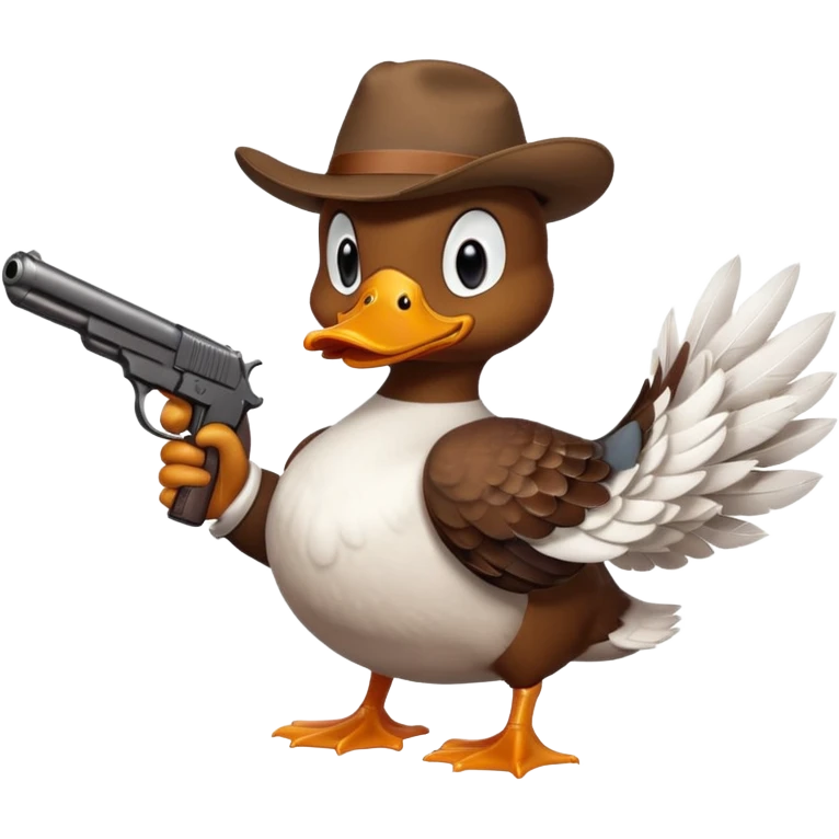 angry duck with a gun in his hand  emoji