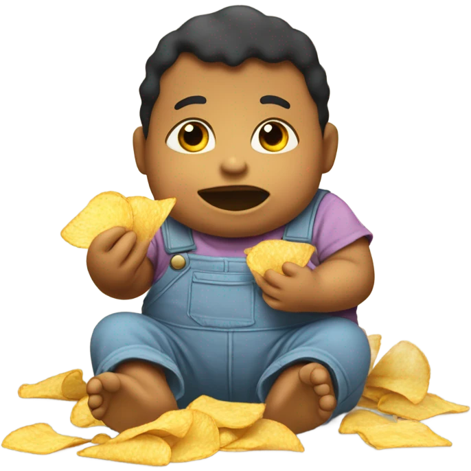 Big baby eating chips emoji