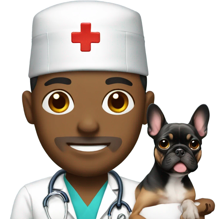 Male nurse with a frenchie emoji