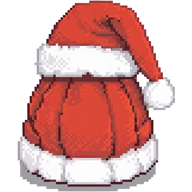 Red Santa hat with white fluffy trim and pom-pom on top emoji
